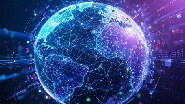 Abstract digital connections, representing global internet and networking technologies