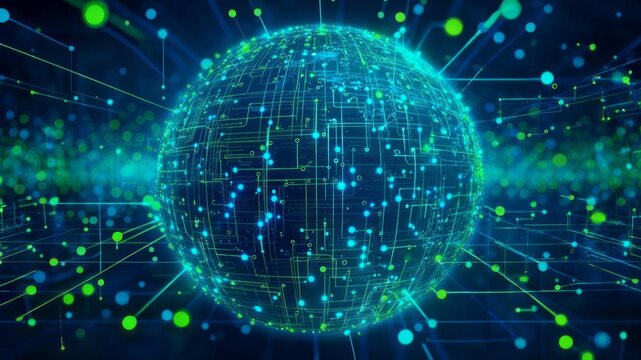 Abstract digital connections, representing global internet and networking technologies