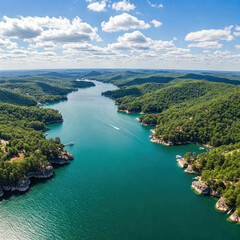 Obraz premium Ozarks Lake created with Generative AI Technology, ai, generative