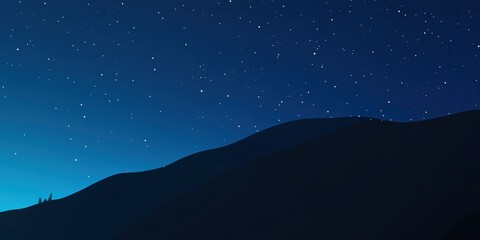 Naklejka premium Stunning night landscape featuring the bright Milky Way galaxy over majestic mountains. A breathtaking starry sky perfect for nature, astronomy, and adventure themes.