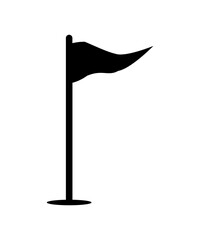 Golf flag icon filled with black
