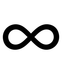 Infinite icon filled with black