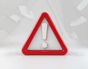 Exclamation Point Sign Triangle Red Border Warning Alert Concept