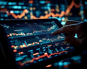 Real time market data analysis on digital tablet