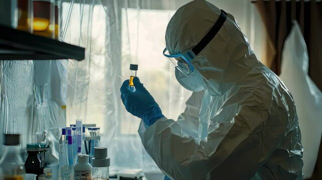 virologist virus laboratory. Selective focus