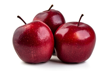 Fresh Red Apples Isolated on White Background.