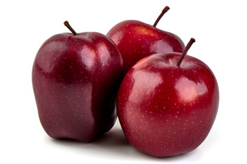 Fresh Red Apples Isolated on White Background.