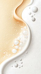 Cream Swirl Bubbles Texture Background.