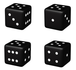 Set of dice on white background. 3d render.