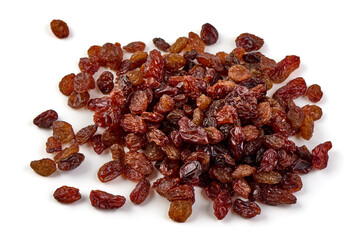 Dried Raisins Isolated on White Background.