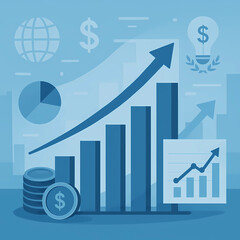 "A financial bar graph depicting investment and economic growth"
