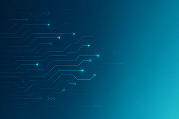 "A digital abstract circuit pattern in glowing blue"