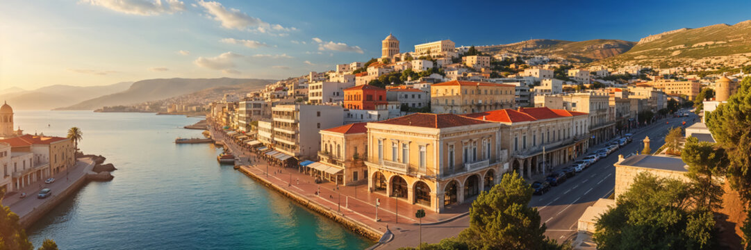 panorama of stunning city Nicosia Cyprus, sunny summer day