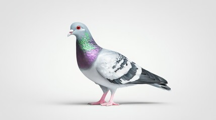 3D Rendered Pigeon Side Profile, Detailed Feathers, Bird Concept, Digital Art Pigeon, 3D rendering
