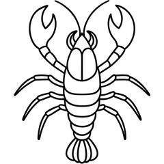 Elegant Lobster Outline Illustration