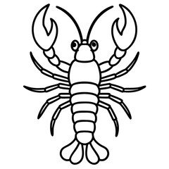 Elegant Lobster Outline Illustration