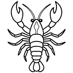 Elegant Lobster Outline Illustration