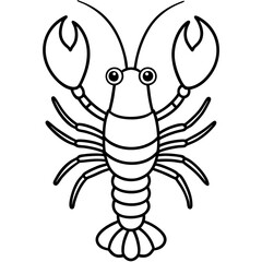 Elegant Lobster Outline Illustration