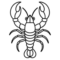 Elegant Lobster Outline Illustration