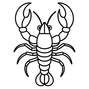 black line art lobster clip art preview