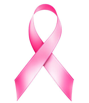 Pink cancer ribbon, vector clipart illustration with simple gradients on a white background, 