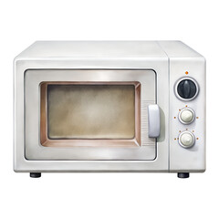 Watercolor Microwave oven isolated on transparent background