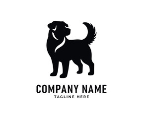 Dog Logo Design. Black Dog Silhouette, Canine Profile, Loyal Companion, Pet Logo, Animal Design, Vector