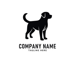 Dog Logo Design. Black Dog Silhouette, Canine Breed, Loyal Companion, Pet Logo Design