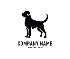 Dog Logo Design. Black Labrador Retriever Silhouette, Dog Breed, Canine Logo, Animal Graphic