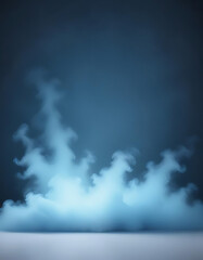 Blue mist swirling on dark surface