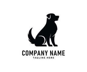 Obraz premium Dog Logo Design. Black Dog Silhouette, Sitting Canine, Loyal Companion, Pet Logo, Animal Graphic, Vector Art, Simple