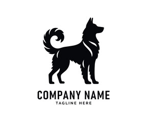 Obraz premium Dog Logo Design. Elegant Black Dog Silhouette, Canine Art, Animal Design, Vector Graphic