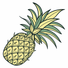 Obraz premium vector illustration of pineapple
