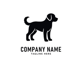 Dog Logo Design. Black Dog Silhouette Canine, Puppy, Pet, Friend, Loyal, Animal, Graphic, Design, Vector, Icon