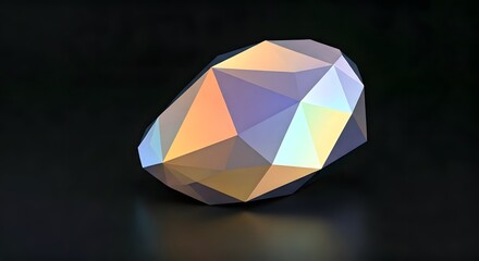 A holographic diamond-like texture with angular facets, reflecting light in vivid iridescent colors, Ai Generated