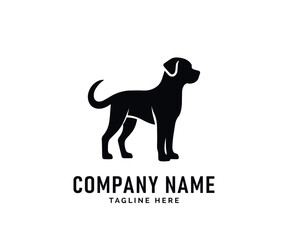 Dog Logo Design. Black Dog Silhouette, Canine Icon, Simple Pet Design, Vector Graphic, Animal Image, Loyal Companion