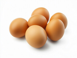 Gathering fresh brown eggs for breakfast preparation kitchen food photography bright lighting close-up shot culinary concepts