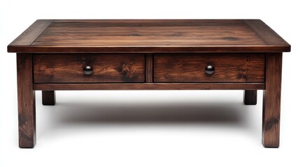 Rustic Coffee Table with Two Drawers
