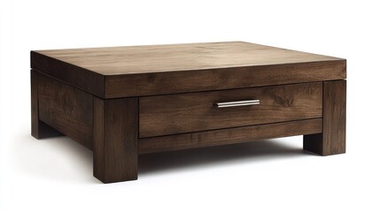 Solid wood coffee table with drawer