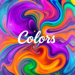 Obraz premium A vibrant abstract composition with swirling colors and geometric shapes art illustration design