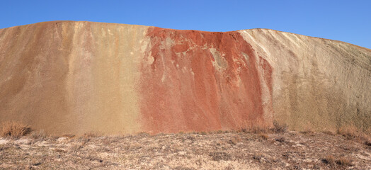 Beautiful red mountains in the Khizy region.