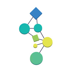 Abstract neural network layers in vibrant colors, data transformation
