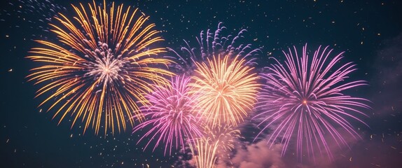 Fototapeta premium Spectacular Fireworks Display Night Celebration.