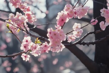 Obraz premium Delicate Pink Cherry Blossoms in Springtime