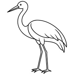 Elegant Stork Outline Illustration