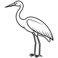 Obraz premium Elegant Stork Outline Illustration