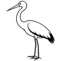 Obraz premium Elegant Stork Outline Illustration