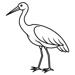 Elegant Stork Outline Illustration