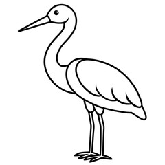 Elegant Stork Outline Illustration