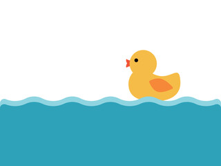 水に浮かぶアヒルのおもちゃ